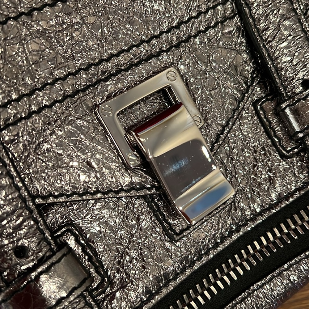 Proenza Schouler Mini PS1 Metallic silver Leather Crossbody Bag - Picture 8 of 16